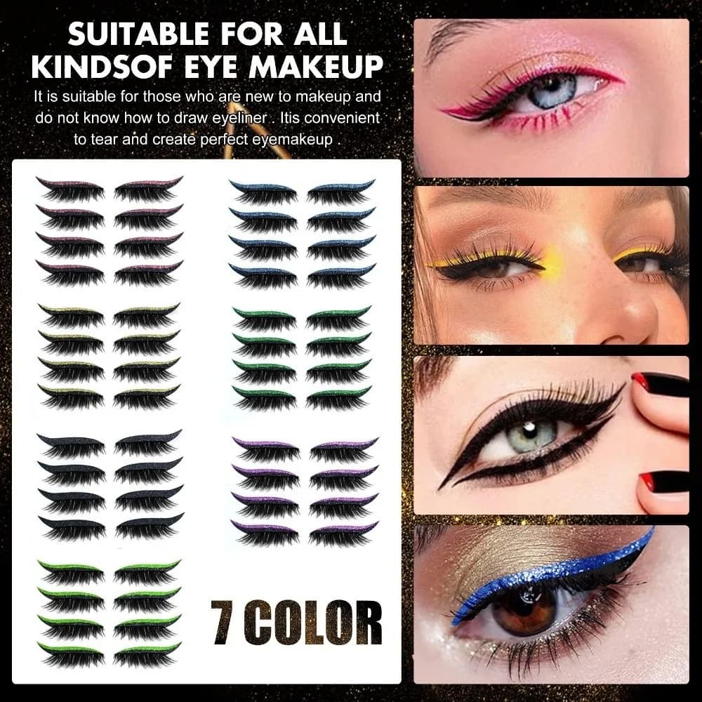 4 paia di adesivi per trucco occhi autoadesivi riutilizzabili per ombretti pigri con eyeliner adesivi per ciglia finte impermeabili