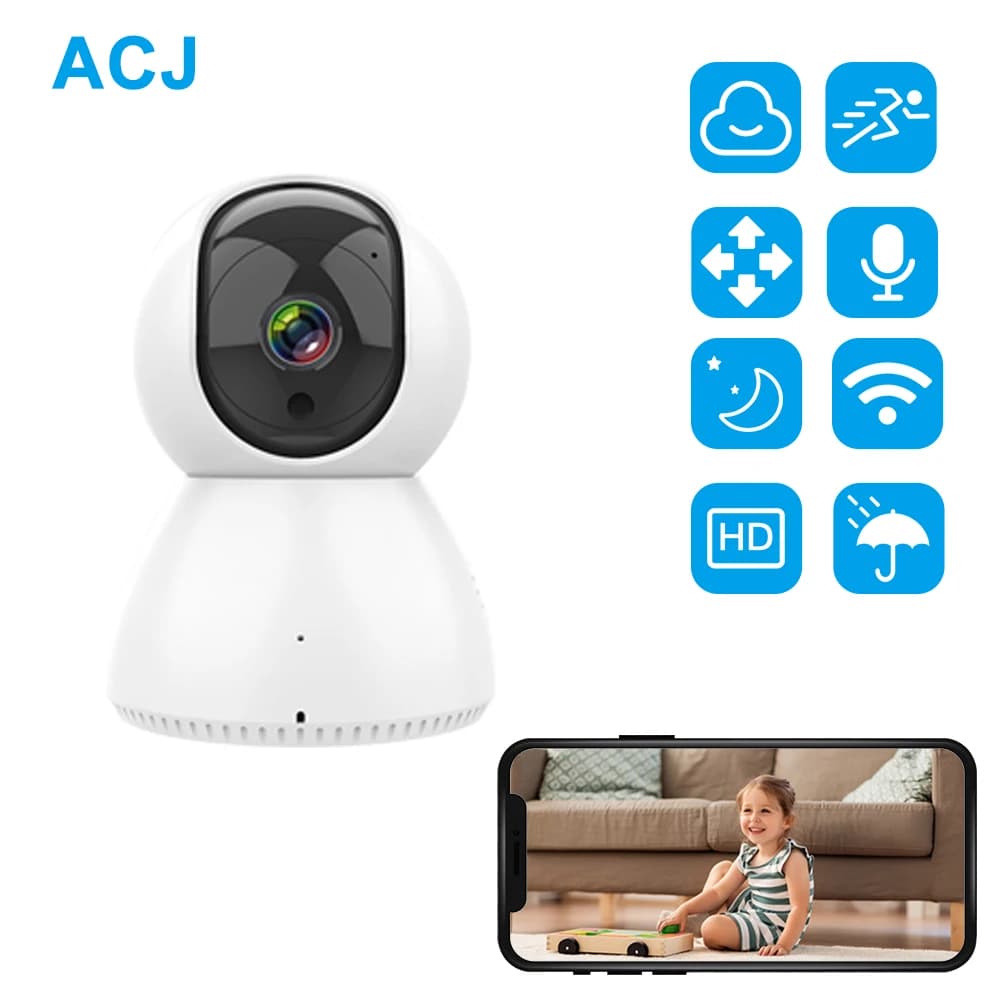 Smart Camera 1080P 360 Angolo WiFi Visione notturna Webcam Video Telecamera IP Monitor di sicurezza per bambini Monitoraggio automatico AI per APP Smartlife