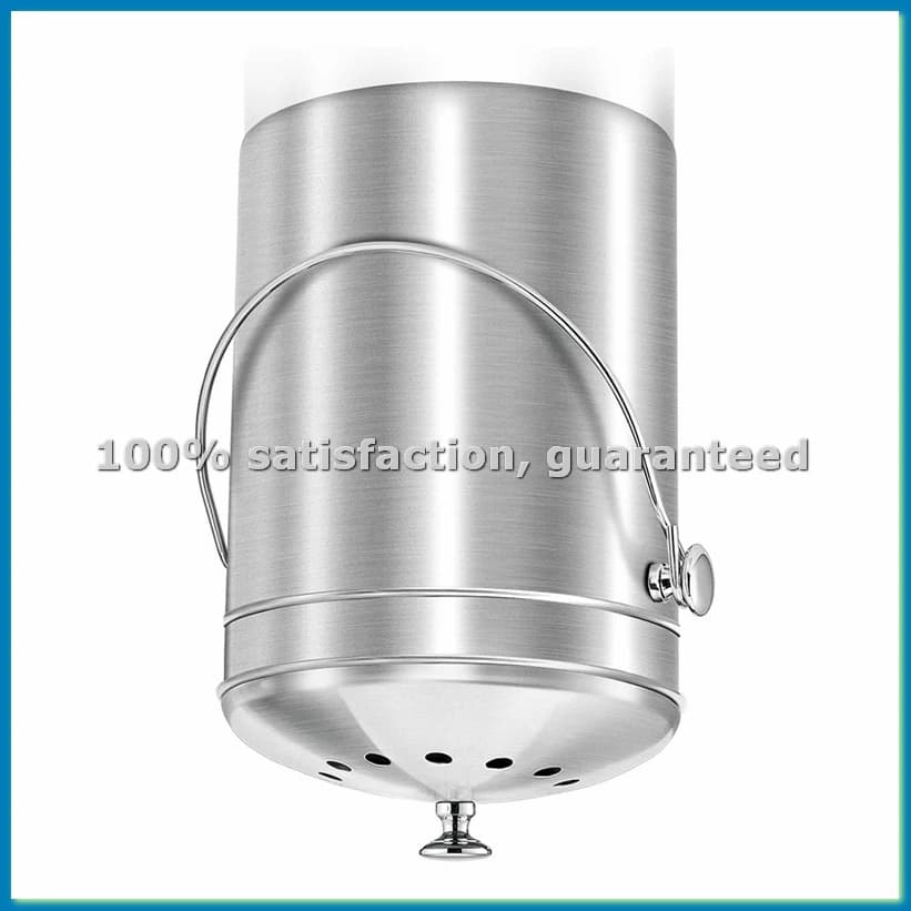 Contenitore per Compostaggio da Cucina, Bidone per Rifiuti Alimentari in Acciaio Inox da 1,3 Galloni con Coperchio, Inodore - ABVK