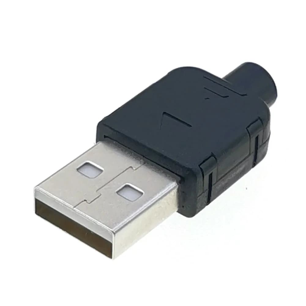 10 set FAI DA TE USB 2.0 Connettore Spina Tipo A Maschio 4Pin 2.0USB Adattatore di Montaggio Presa Tipo di Saldatura Nero Per La Ricarica di Connessione Dati