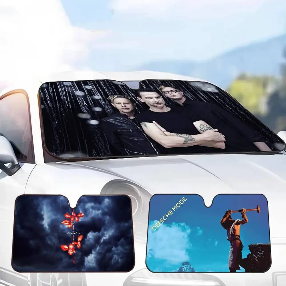 Parasole per Parabrezza Auto Elettronico Rock D-Depeche Mode, Design Anime Carino, 70x130cm, Riflettore di Calore