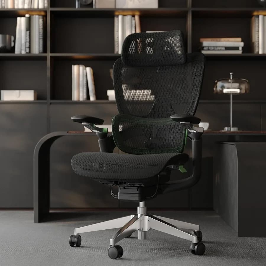 Sedia da ufficio ergonomica Sedia da scrivania da ufficio in rete con supporto lombare adattivo Sedia da gioco con poggiatesta Bracciolo 5D 90130Tilt