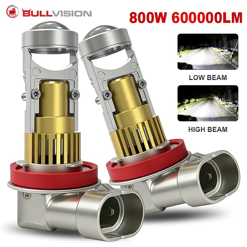 Lente LED Bullvision H7 H4 1:1 Wireless H11 H8 H9 Proiettore LED 9005 9006 9012 Faro Plug&Play Mini Lente Luce Fendinebbia 12V 6000K
