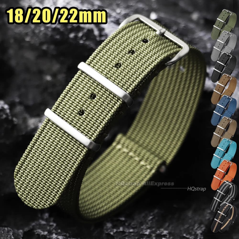New Braided Nylon Watch Strap 18mm 20mm 22mm Replacement Bracleet Men Women Universal Military Sport Wrist Band Accessories