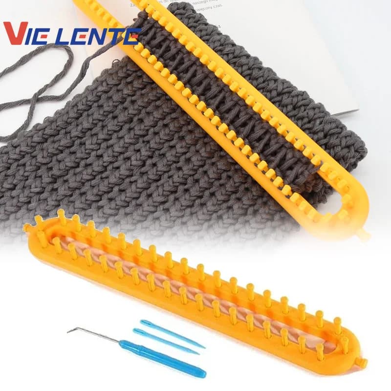 Rectangle Knitting Loom Weaving Scarf Sweater Hat Shawl Stitching Knitting Machine DIY Handmade Craft Braiding Tool