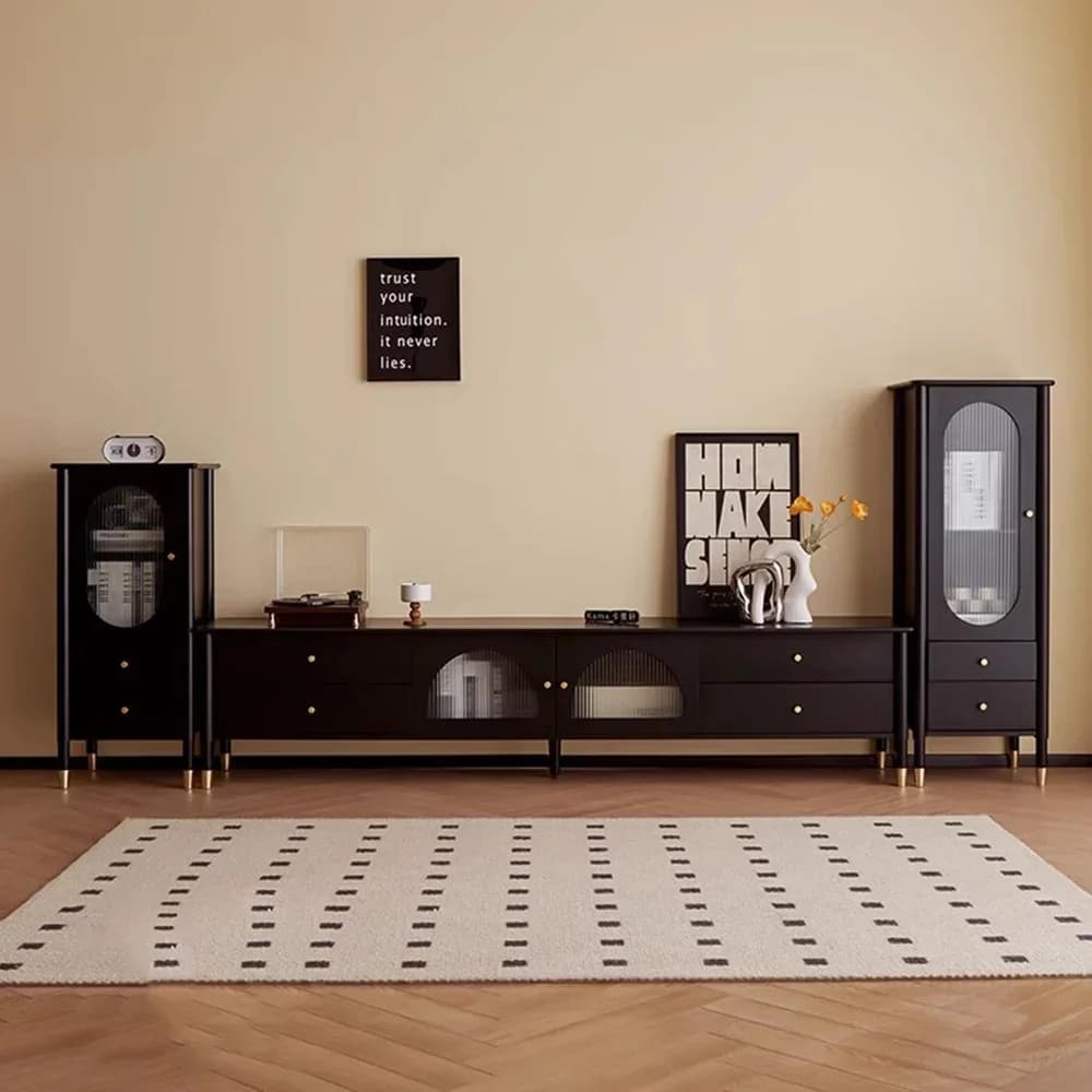 Mobile TV con Ripiani e Contenitore, Design Moderno, Grande, con Gambe Alte, per Soggiorno e Salotto, Arredamento per la Casa
