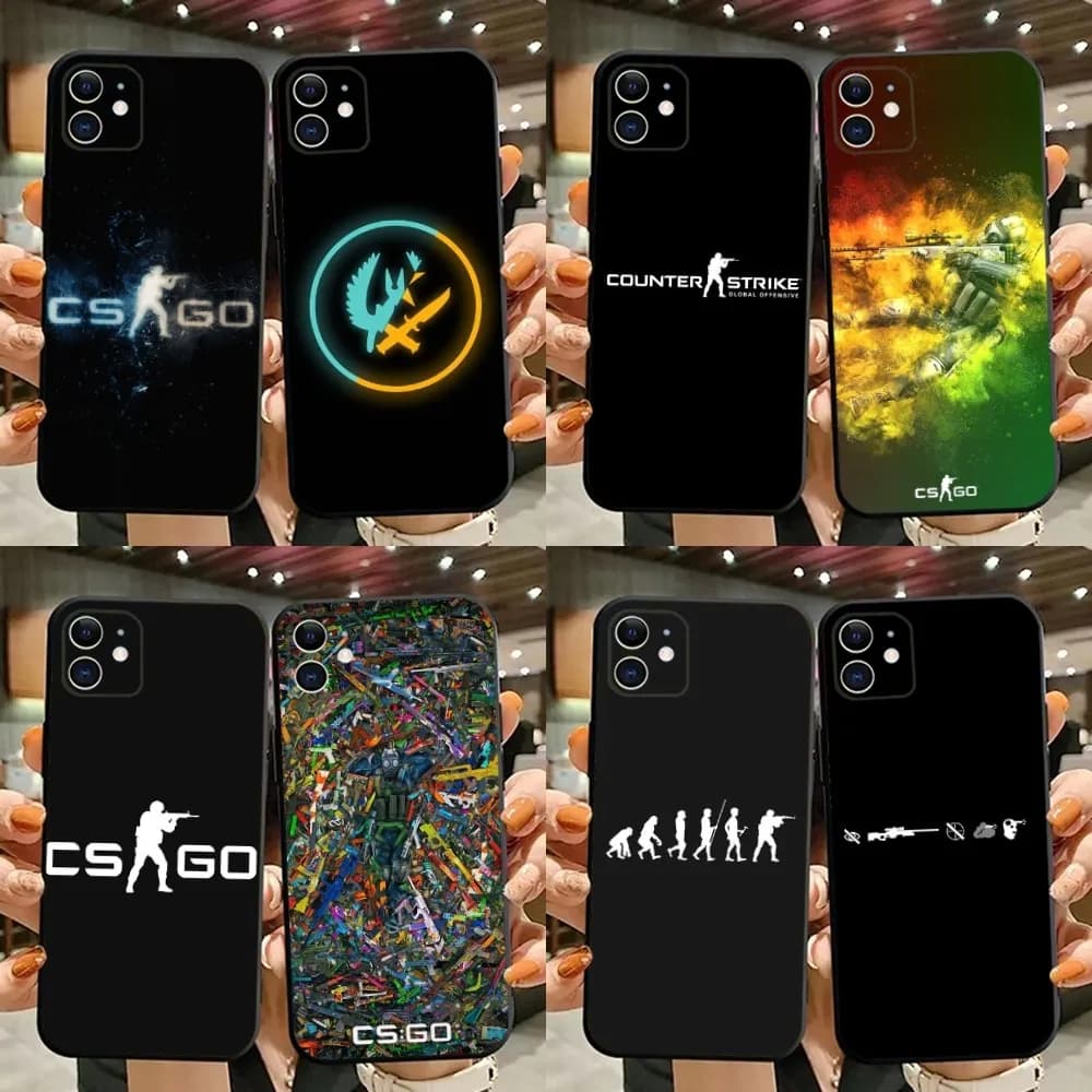 Custodia per telefono Game Counter Strike Cs Go per iPhone 15,14,13,12,11,Plus,Pro Max,XS,X,XR,SE,Mini,8,7 Cover morbida in silicone nero