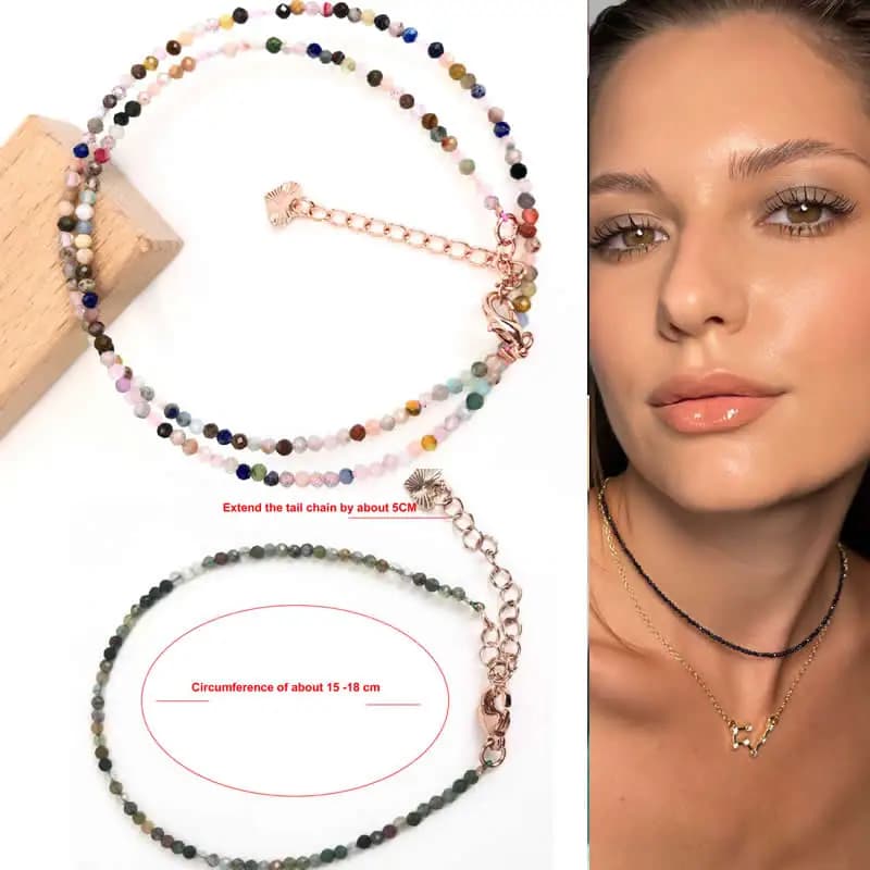 Pietra naturale cristallo quarzo Amazon zircone perla tormalina 2mm lavoro manuale collana braccialetto per le donne regalo gioielli festa di nozze