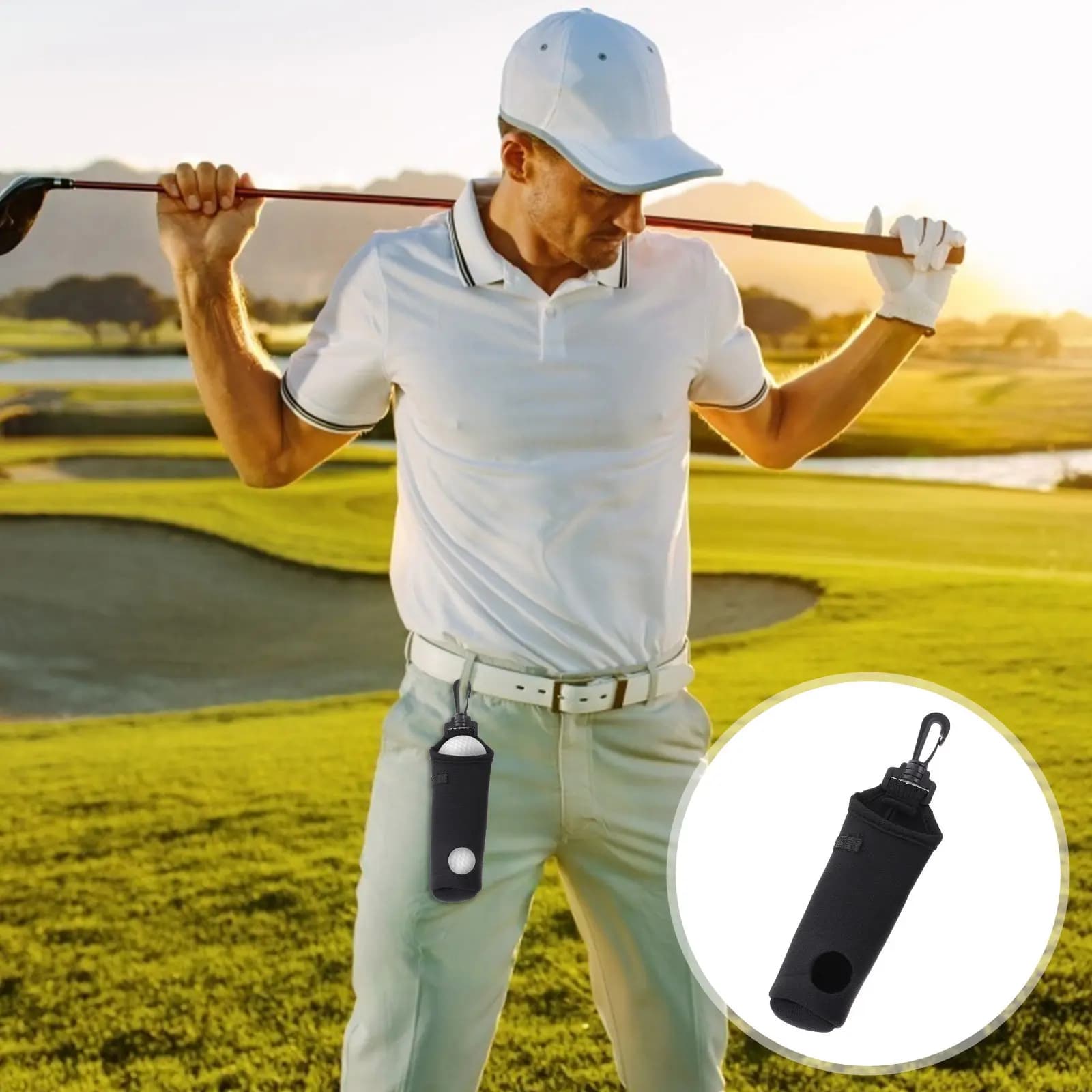 Borsa Premium in Neoprene per Palline da Golf, Marsupio Portatile per Golfisti, Custodia per Palline, Accessorio Essenziale per Allenamento e Pratica