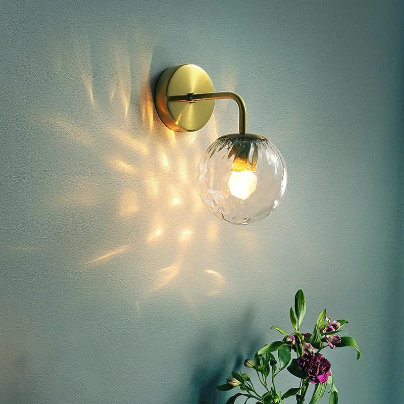 Lampada da parete per comodino camera da letto in ottone nordico soggiorno sfondo muro moderno semplice corridoio corridoio bagno specchio faro