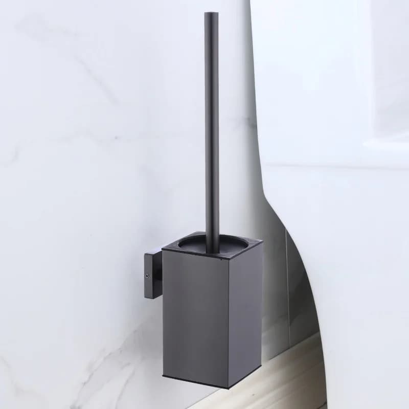 Porta scopino per WC in acciaio inossidabile e nichel con spazzola Set portaspazzole per pulizia WC da bagno con deodorante in oro spazzolato