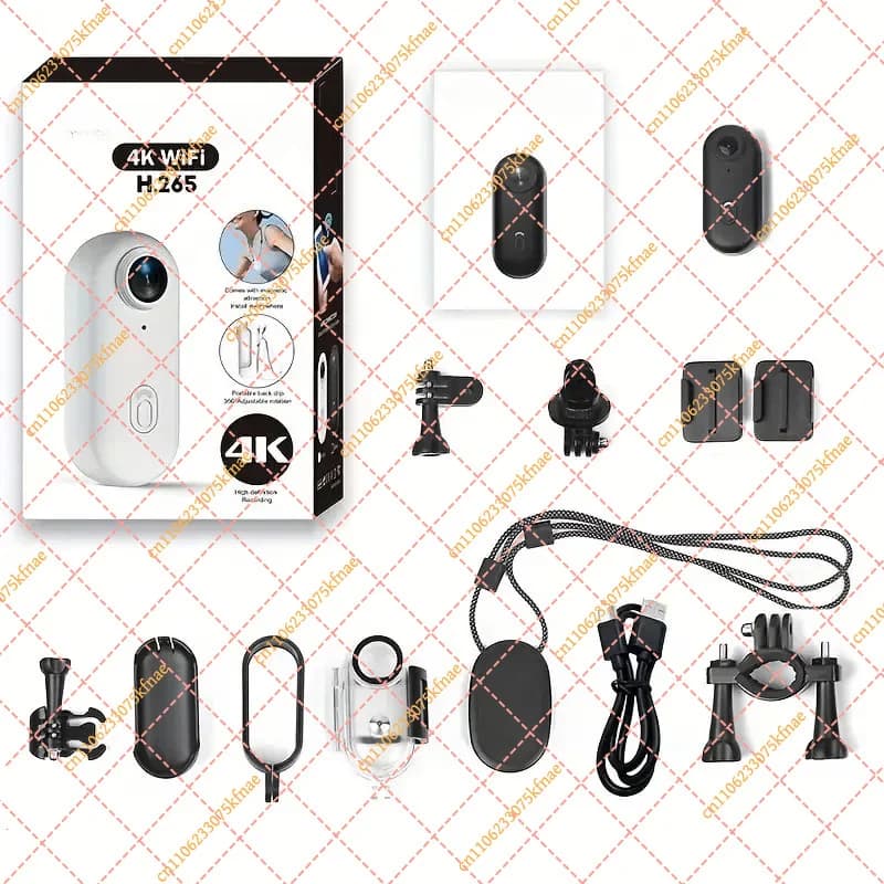 4K HD Sports Action Camera Digital Image Stabilization Auto Exposure Built-in 800mAh Rechargeable Lithium Battery