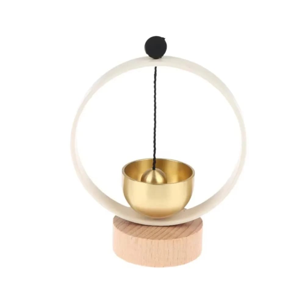 Wood Base Singing Bowl Set Clear Tone Circular Frame Yoga Wind Chimes Handmade Soothing Sounds Mindfulness Sound Bowl