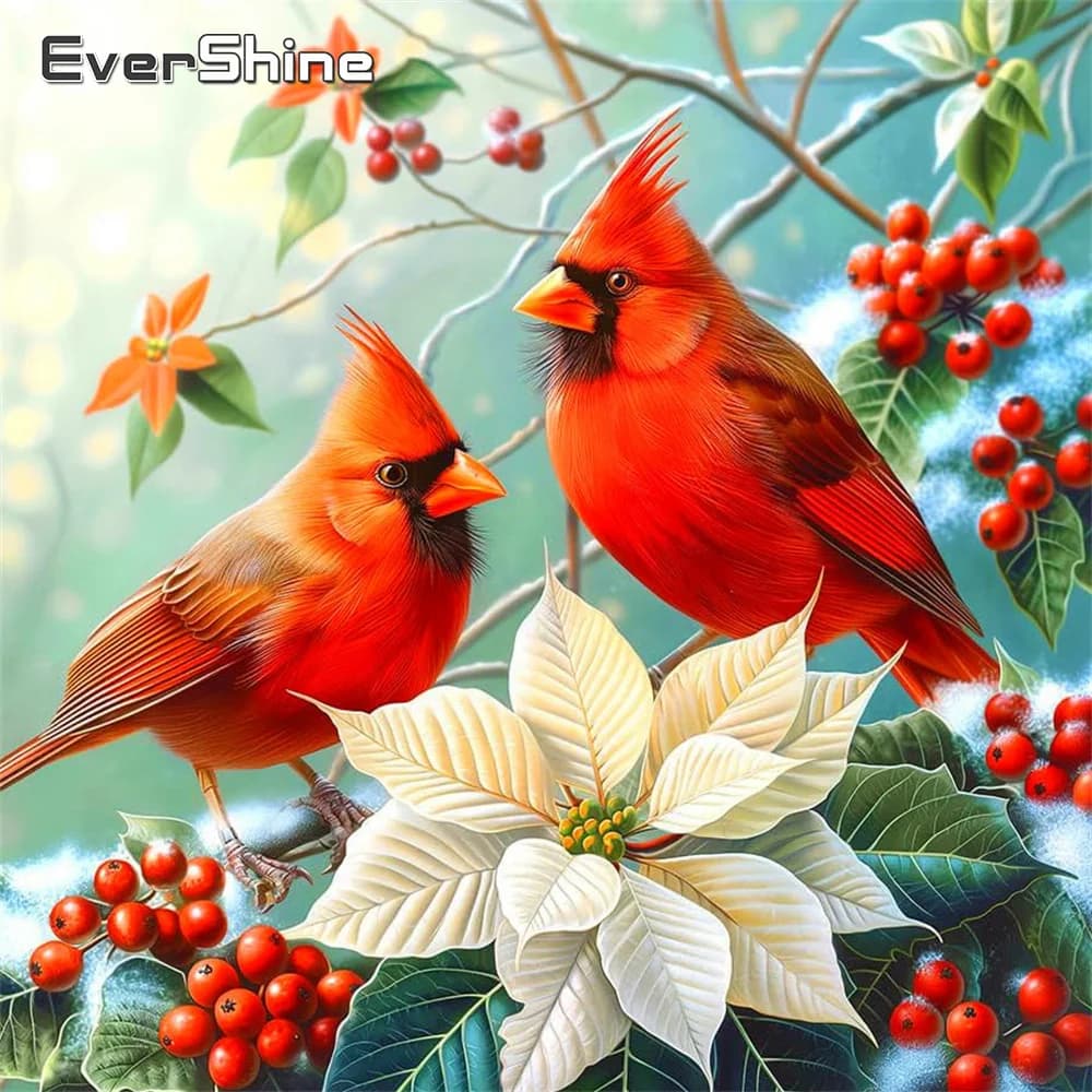 Evershine Diamante Ricamo Immagine di uccelli di strass Pittura Fiore Punto croce Kit Mosaico Animale Regalo fatto a mano