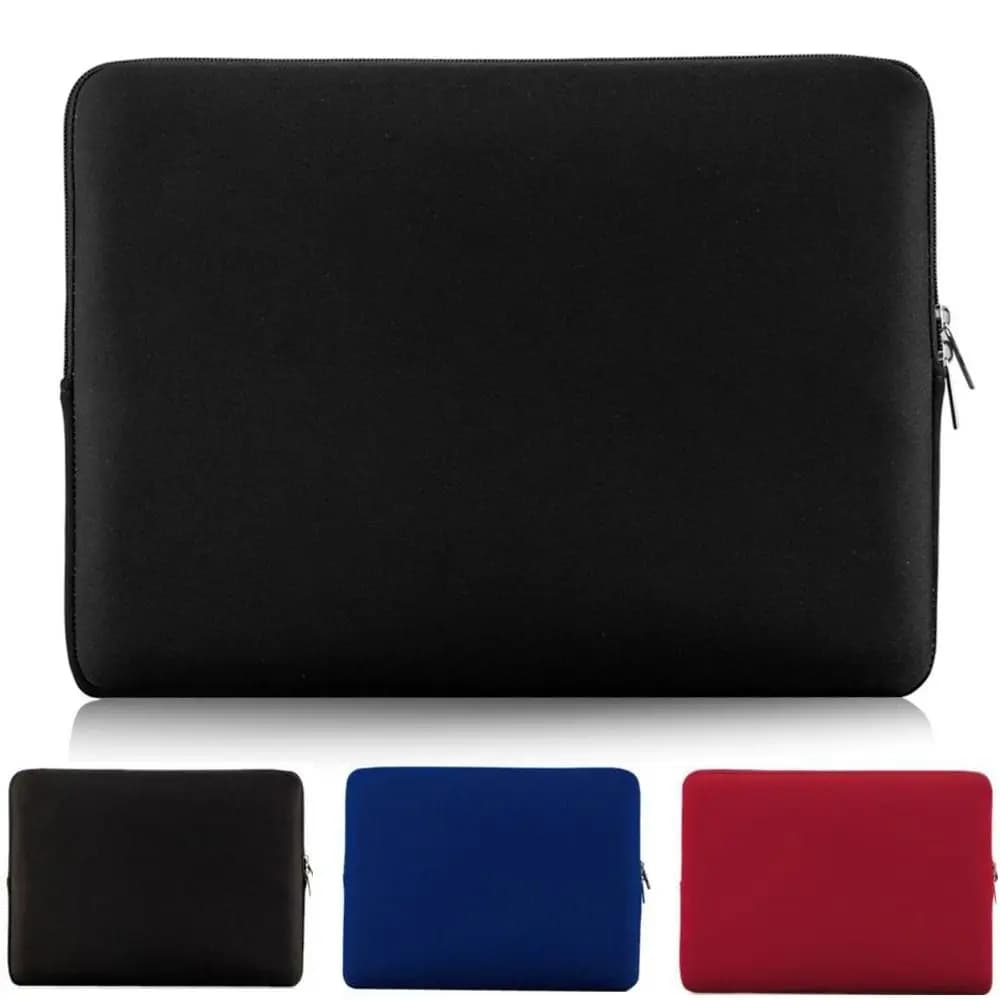 Custodia Protettiva Portatile per Laptop da 13 Pollici, Borsa Morbida Imbottita con Cerniera per Computer, Nera/Blu Scuro/Rossa, per Ufficio, Lavoro, Viaggi