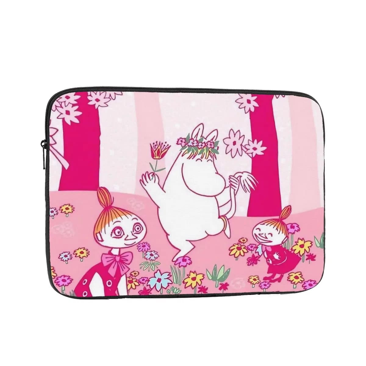 Pink Moomins Laptop Sleeve Cover Bag 12 13 15 17 Inch Notebook Liner Sleeve Cartoon Tablet Shockproof Case Bag