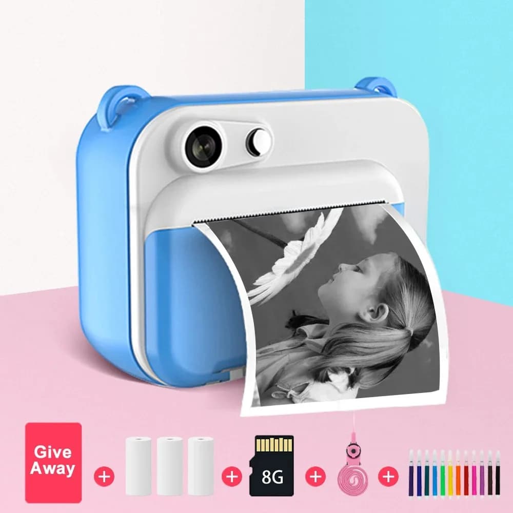 Fotocamera per bambini con stampa Fotocamera per stampa istantanea per bambini Fotocamera digitale Fotocamera per bambini per ragazza Video Regalo di compleanno per ragazzo