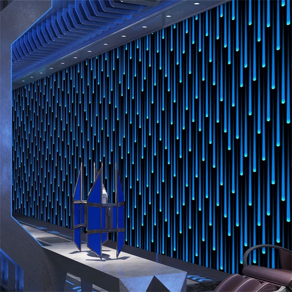 Personalizzato luminoso KTV Bar sfondo carta da parati Box Room Tooling murale Technology Sense Starry Red Wallpaper home decor adesivi 3D