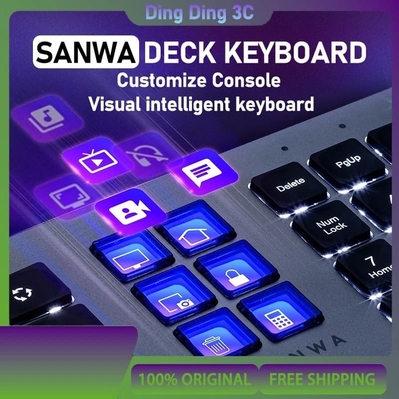 SANWA tastiera cablata intelligente LCD satinato macro visualizzazione streaming deck console piedi a forbice