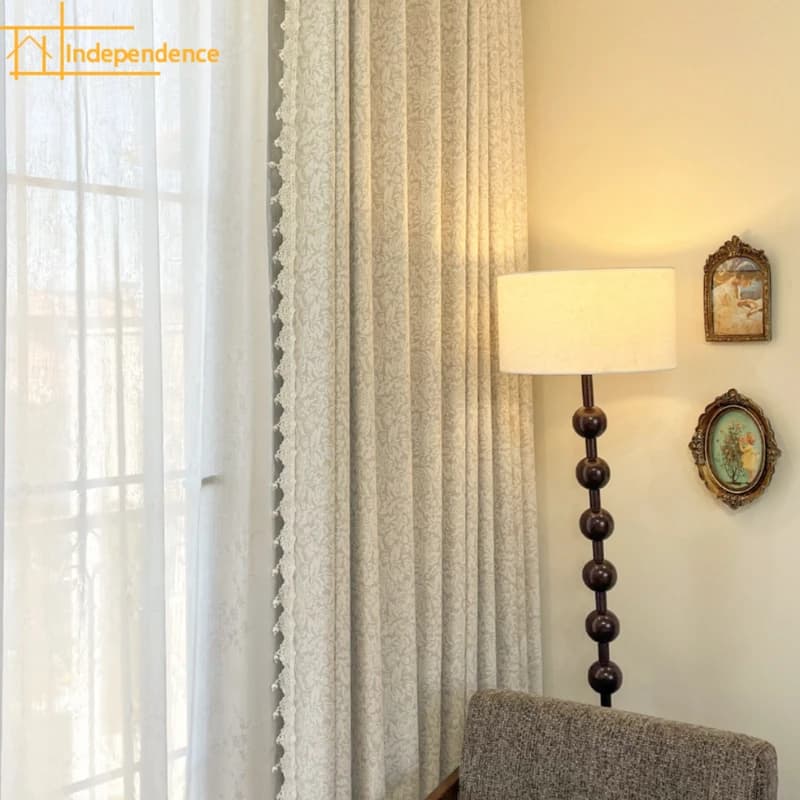 French Retro Relief Jacquard Chenille Thickened Curtains for Living Room Bedroom French Window Balcony Customized Curtain