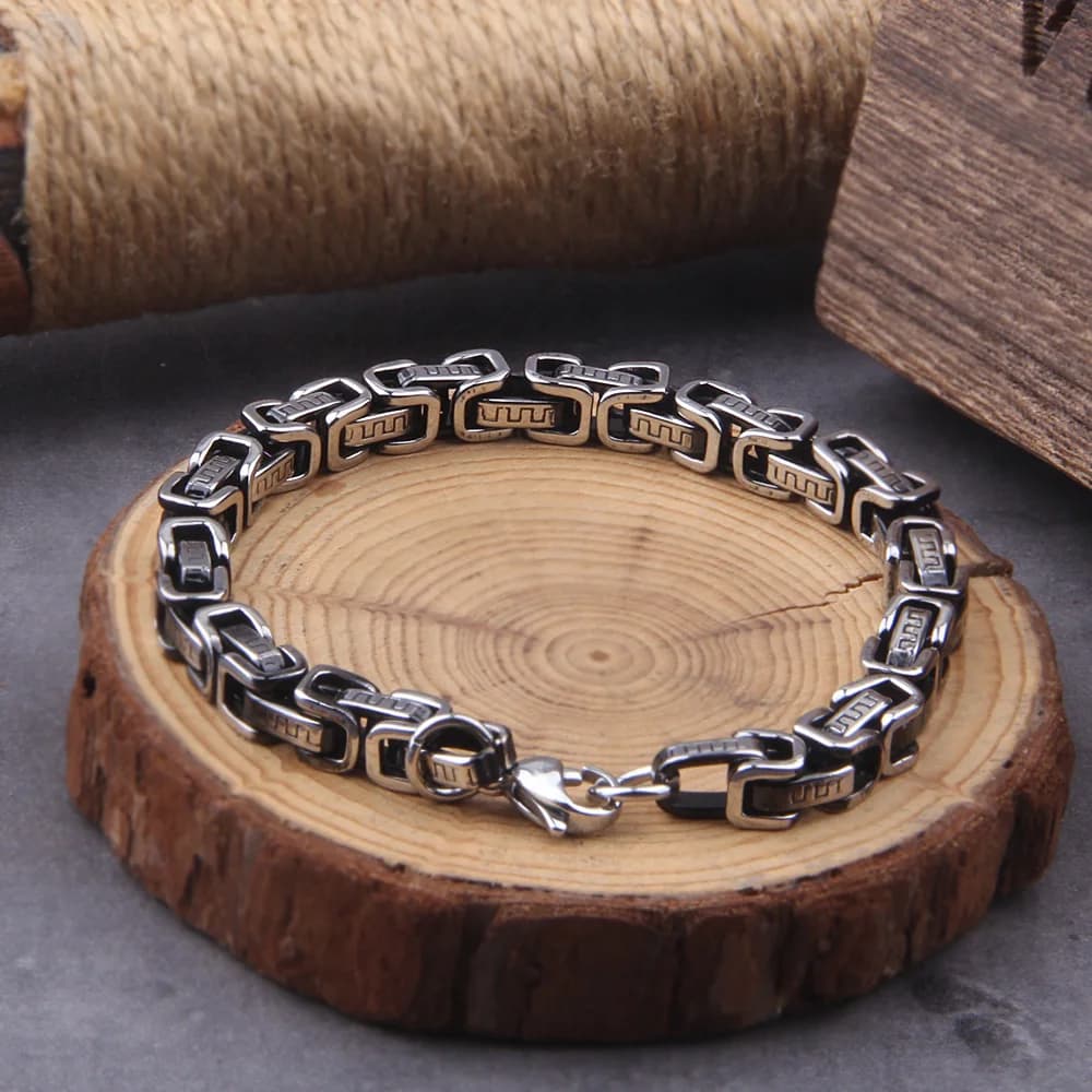 Vikings Jewelry Stainless Steel Cuban Chain Bracelet for Men Figaro Vintage Metal Kpop Pulseras Emo Cute Luxury Jewelry Gift