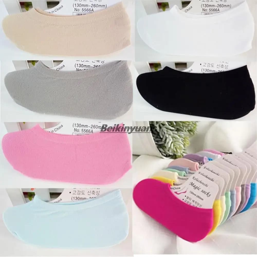 Calzini Magici Invisibili per Bambini, Calzini Antiscivolo in Silicone per Bambine, Primaverili ed Estivi, Super Elastici e Sottili in Velluto