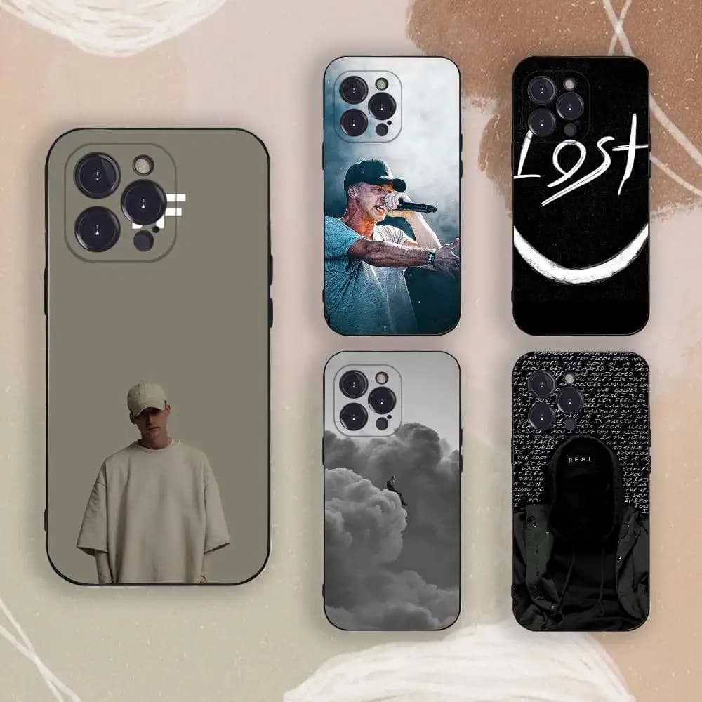 Cover Morbida Nera NF Rapper per iPhone 17, 16, 15, 14, 13, 12, 11, Pro, Max, Plus