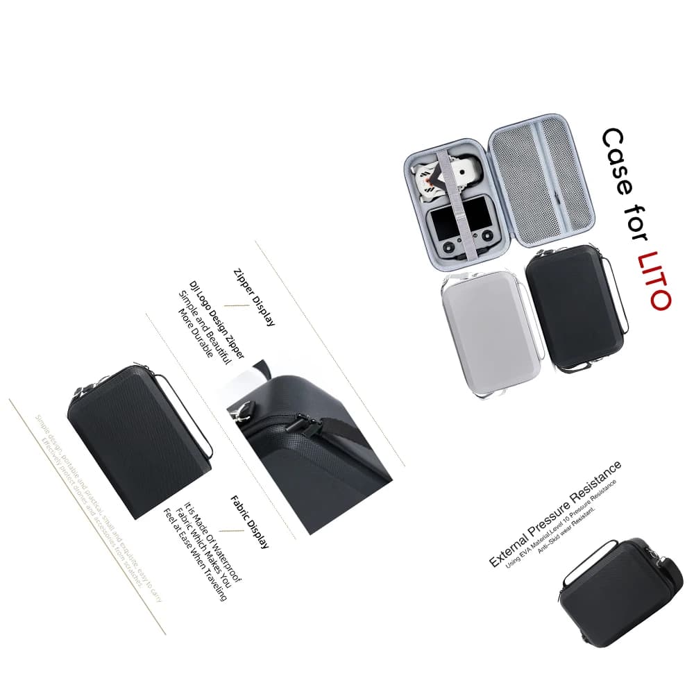 Borsa portaoggetti in PU per DJI Lito X1/Lito1, custodia impermeabile in PU, organizer portatile con tracolla, scatola protettiva