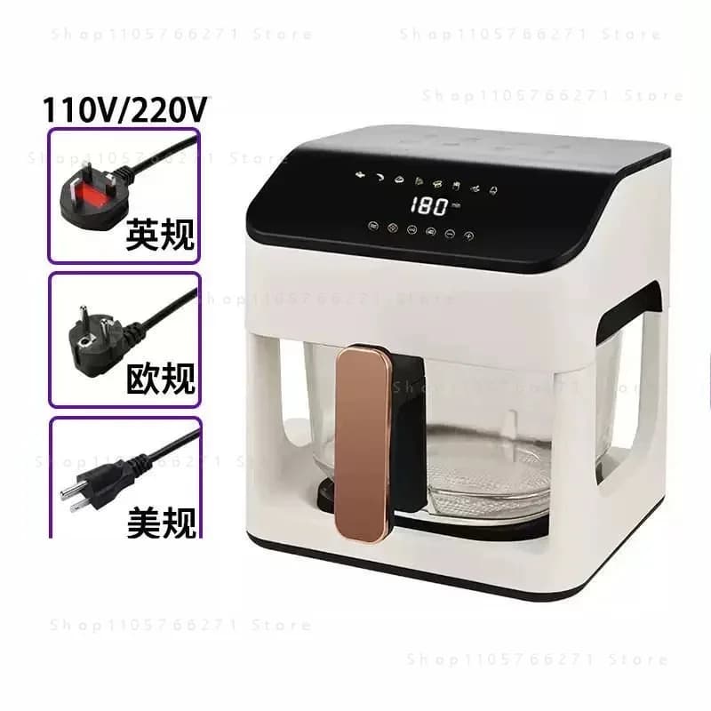 8.5L Air- Fryer Intelligent Temperature Controlled Oven 110V220V Household Transparent Full Glass Pot Automatic Electric Fryer