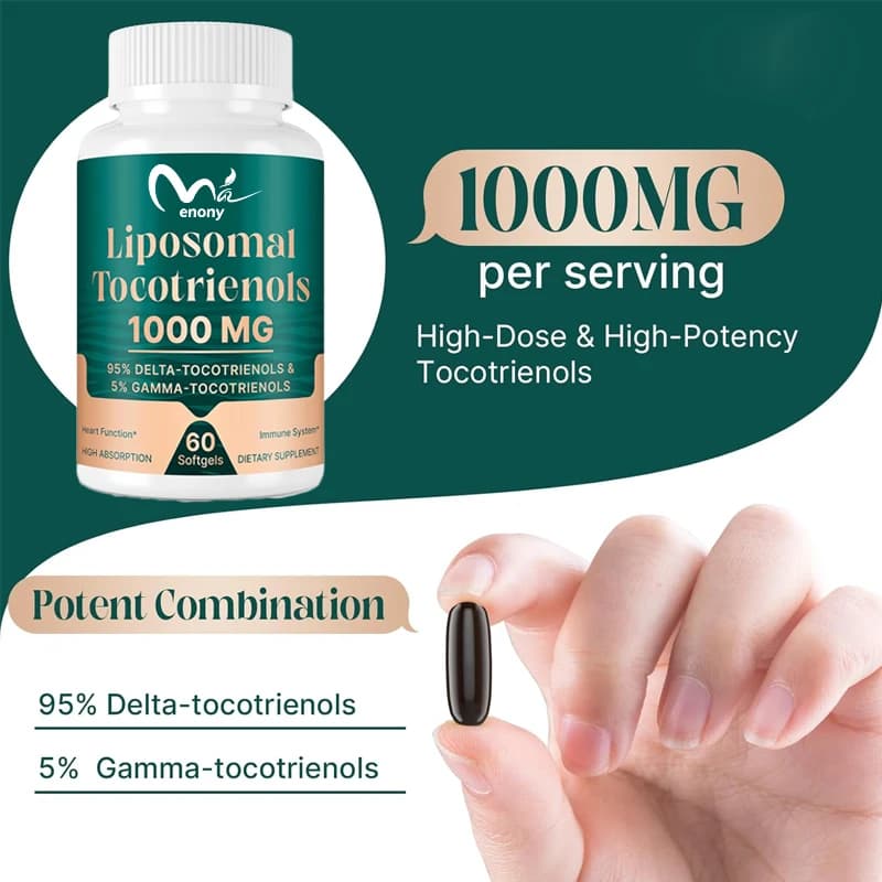 Vitamin E supplement and Triple Liposomal 1000mg, Ox and Antioxidant Health Support, Highly Absorbable, 60 Capsules