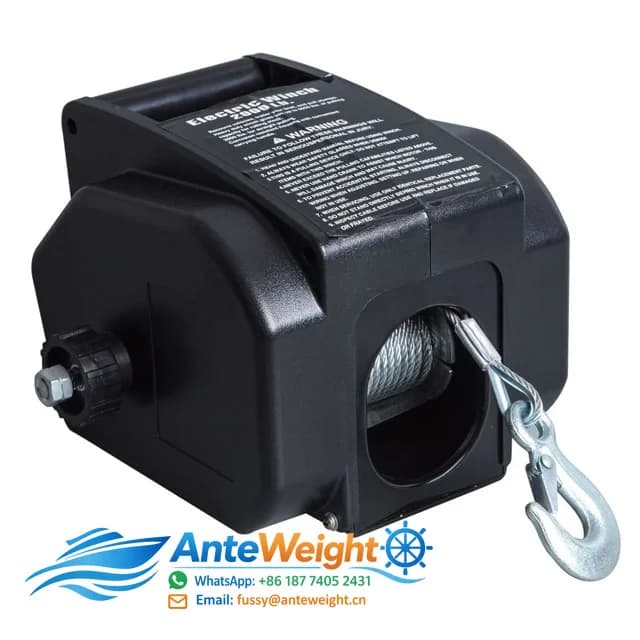 12V DC 50A Portable Power Construction Wire Rope Electric Anchor Boat Anchor Winch