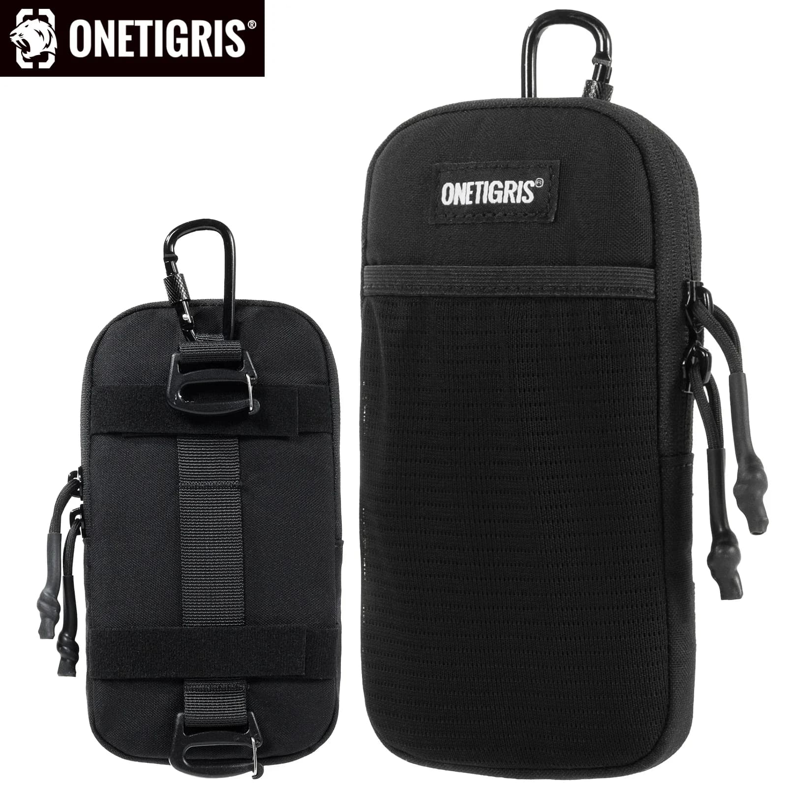 ONETIGRIS Fondina per cellulare - Porta cintura per telefono Custodia per telefono Molle per cintura con anello, può contenere telefoni da 4,7"-6,5", marsupio EDC