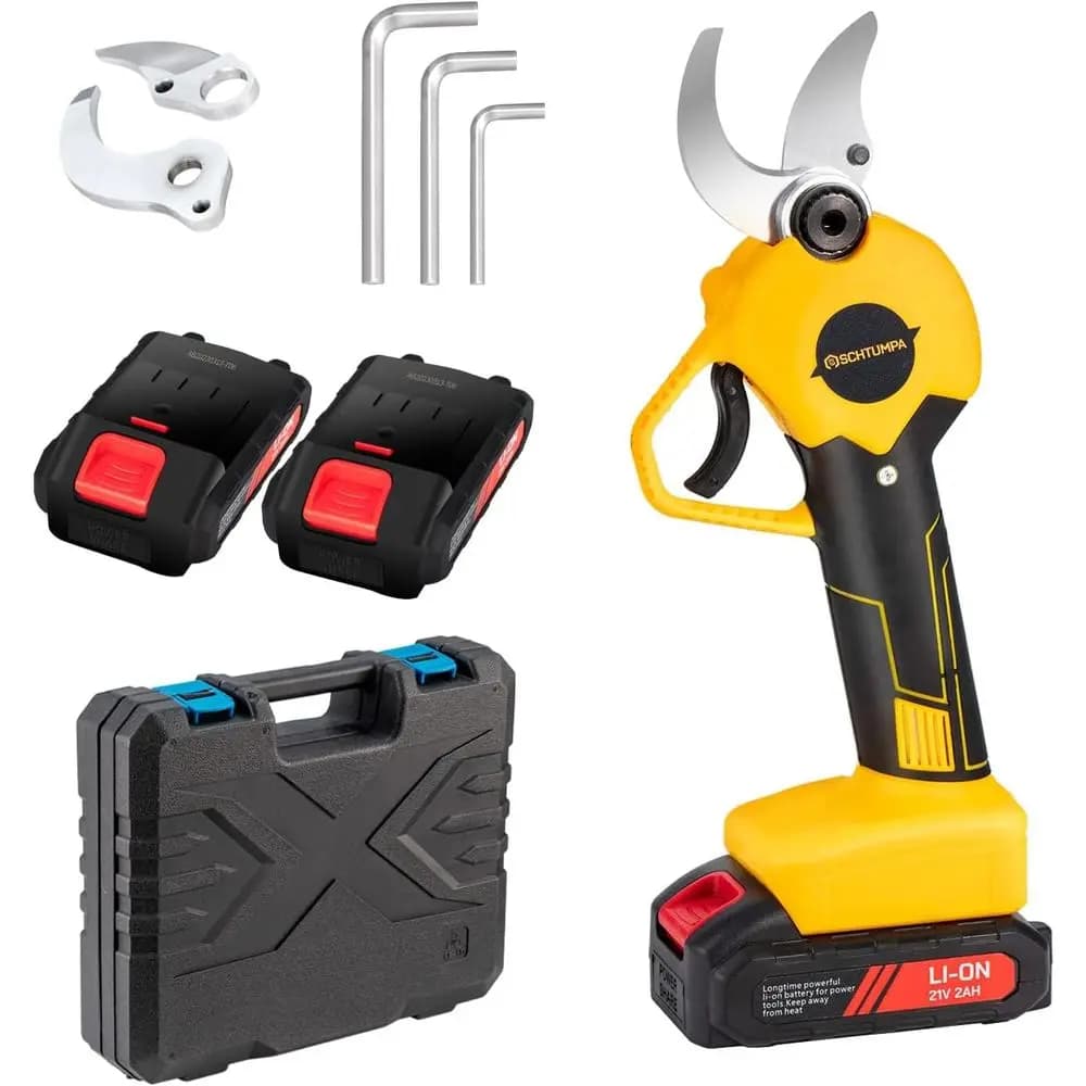 20V Cordless Pruning Shears, 1.6 Cutting Capacity, 2 Batteries, Replacement Blade Set Included
