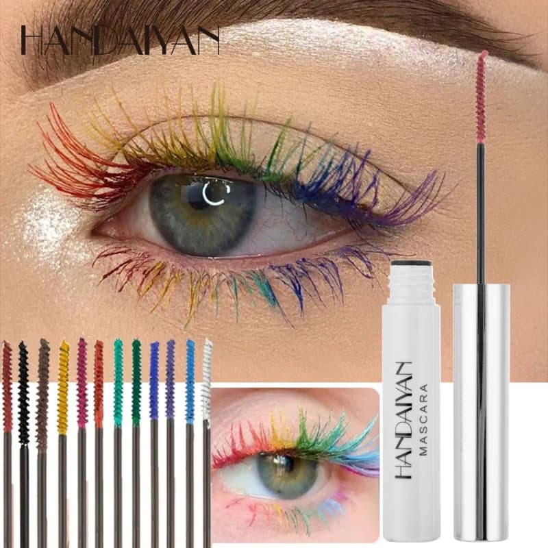 Mascara 12 colori Impermeabile Ciglia ad asciugatura rapida Riccioli Estensione Festival Trucco Ciglia Blu Rosso Viola Nero Bianco Mascara
