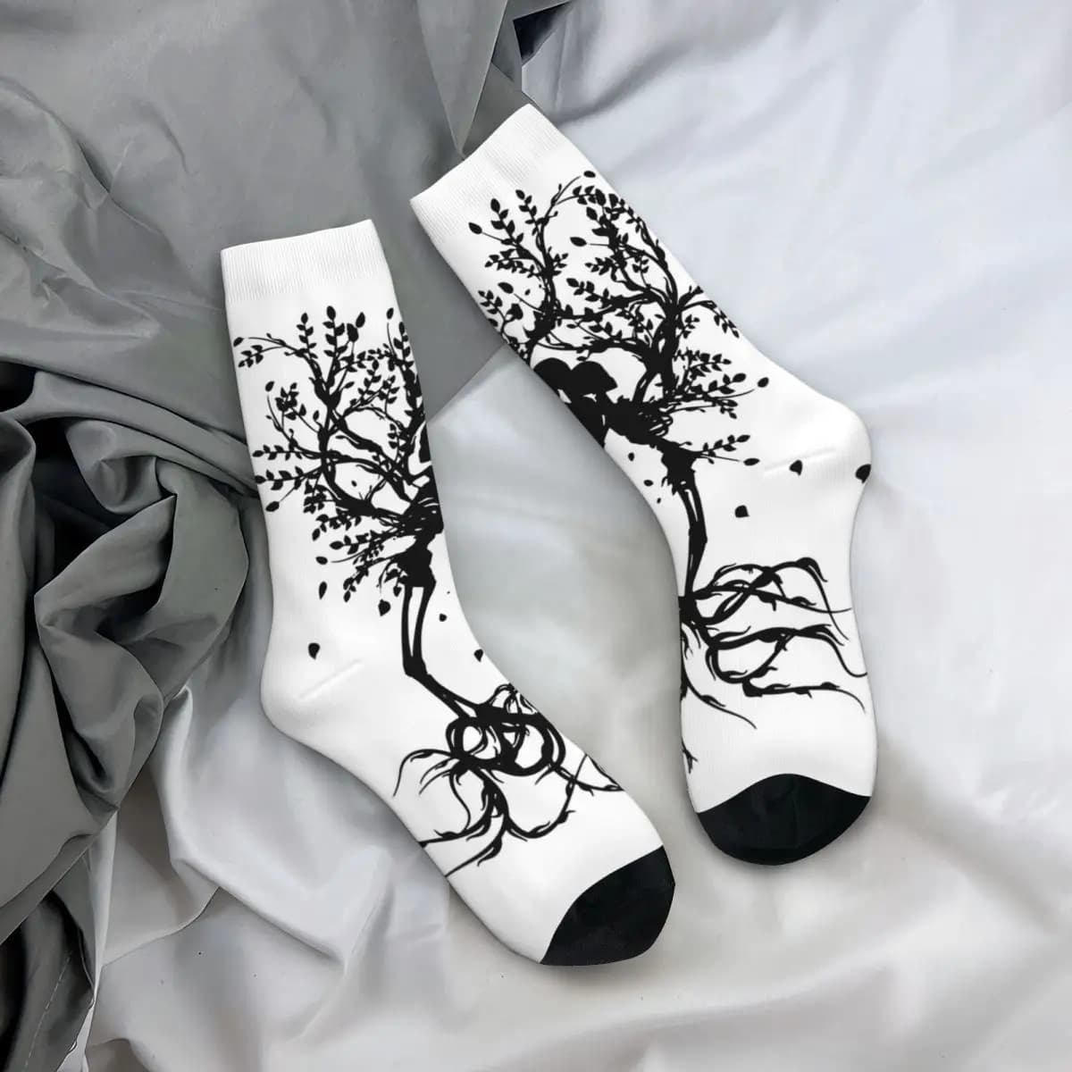 Long socks with gothic skeleton print for all seasons, long hip hop stockings for men and women, Valentine's Day gifts