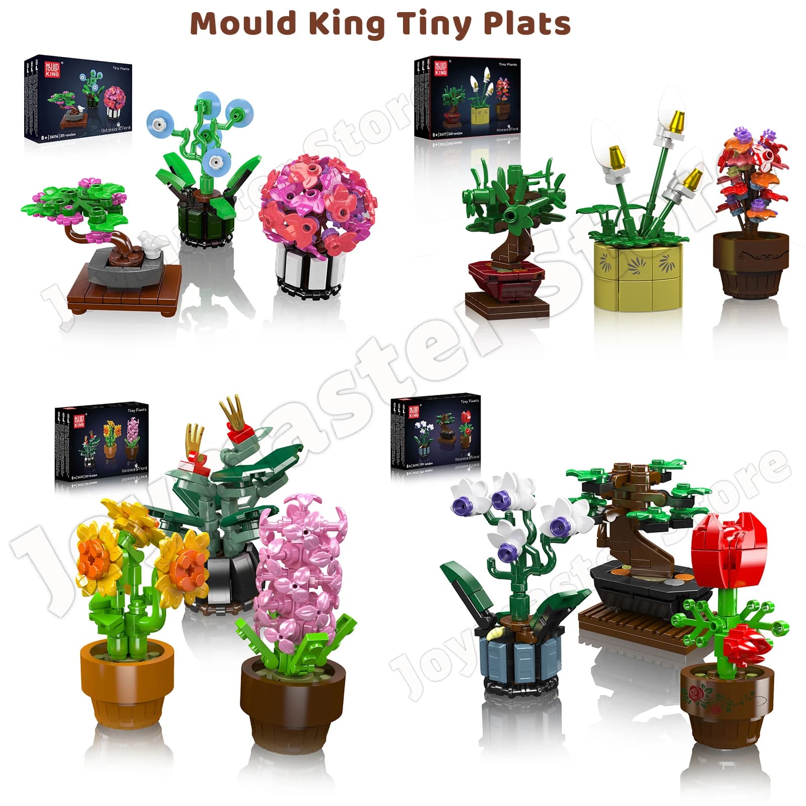 Mould King Tiny Plants Simulation Potted Plants Building Blocks Flowers Bouquet Kid Assembly Handemade Toy Home Decor Girls Gift