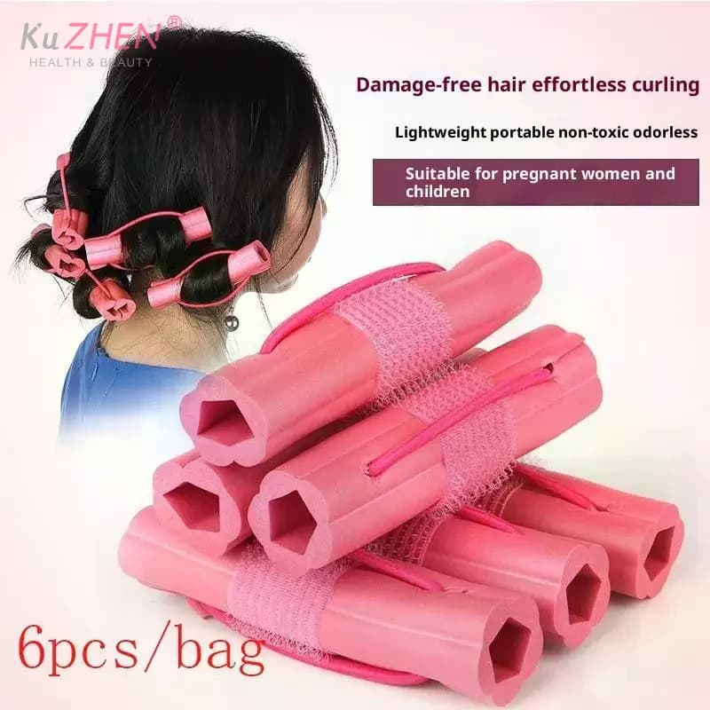 6 Pieces Bigodini Self-adhesives Fai-da-Te for Corrugated Hair, Soft Flower Shape Rolls for Hairstyles, Barber Accessories