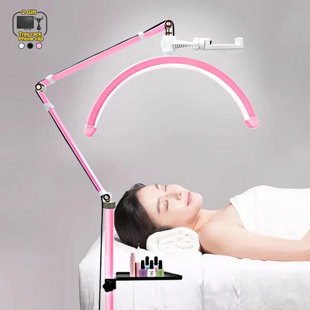 GX490 Ring Light Half Moon LED Lamp Stream Deck Floor Video Light Fill Light 3000K-6000K per salone di bellezza trucco Live Streaming