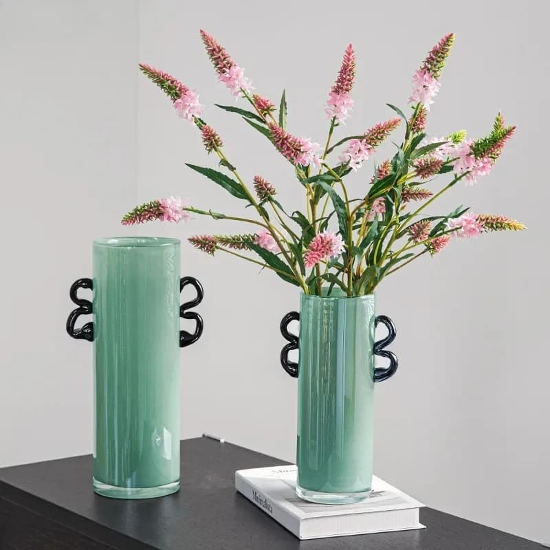 Decorazione estetica della stanza Vaso di vetro delicato verde smeraldo Vasi per piante idroponiche Decorazione da tavolo Disposizione dei fiori Vasi floreali