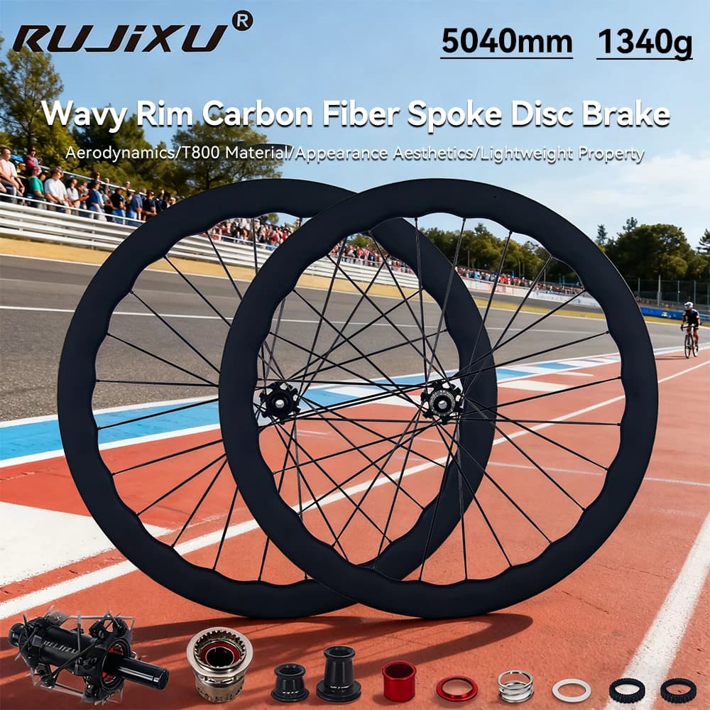 Set di ruote in carbonio 700c 5045mm 24H con sistema a cricchetto Wave Circle, mozzo 36T, 20H, ruote in carbonio per bici da strada, ruote aerodinamiche.
