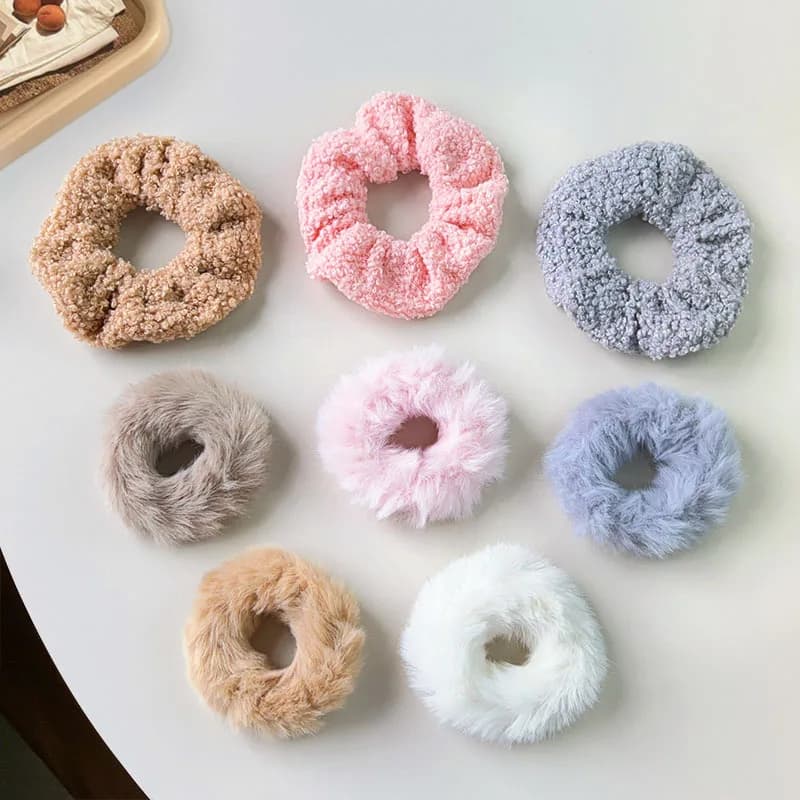7 Pz/set Women Tapes For Hair Set Solid Plush Hair Band for Girls Holder Elastic Horsetail Ties Hair Accessories For Hair