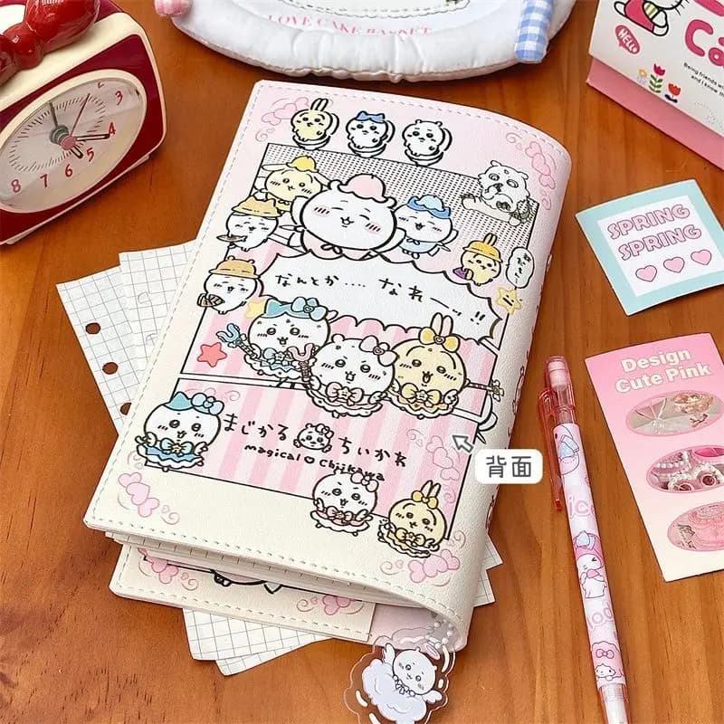 Quaderno a Fogli Mobili A6 Chiikawas, Diario Portatile Carino e Kawaii, Pagine Staccabili, Agenda per Studenti, Regalo per Ragazze