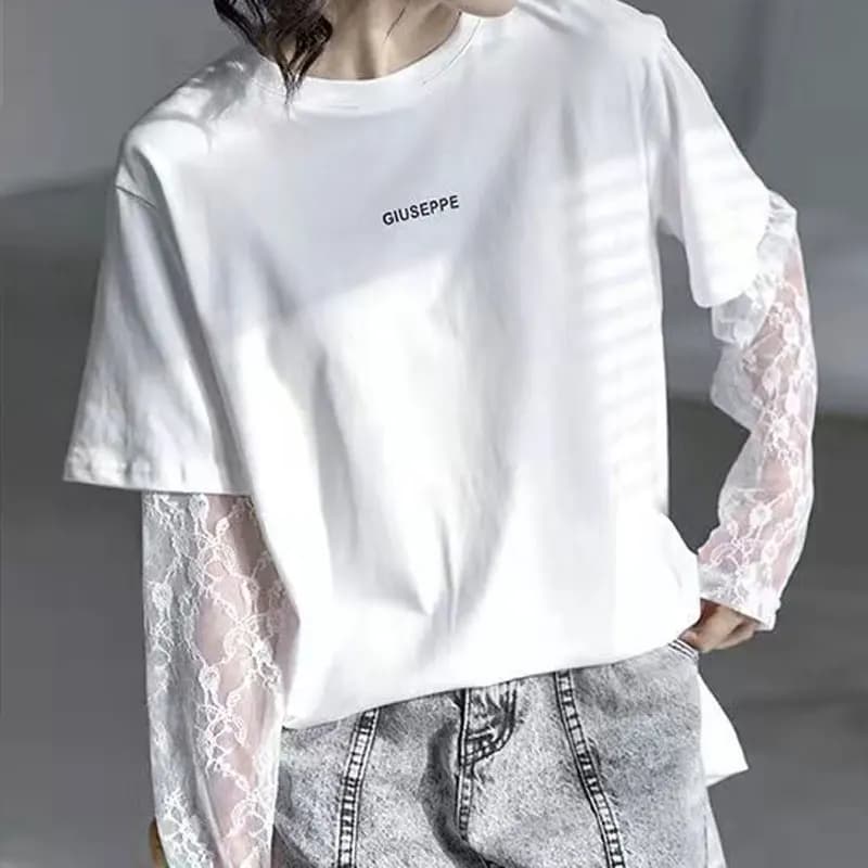Primavera autunno nuovo cotone interno lappatura signore Casual top moda stampa sottopelo manica lunga pullover abbigliamento donna