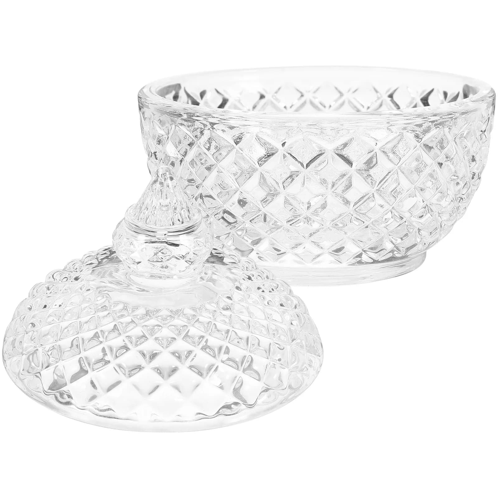 Elegante Scatola di Vetro Trasparente con Coperchio per Gioielli, Orecchini, Collane, Anelli, Soprammobili, Caramelle, Frutta Secca, Matrimonio, San Valentino