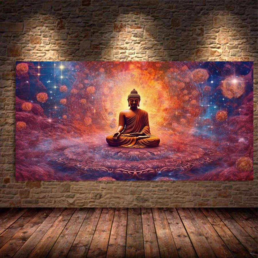 Abstract Art Religions Buddha Print on Canvas Posters, Home Decorations, Wall Art Image for Room Decoration, Gift, Frameless