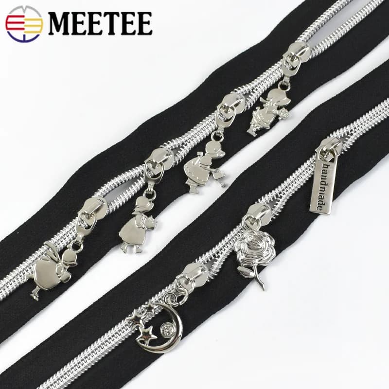 30Pcs 5# Zipper Sliders for Nylon Zips Bag Luggage Decorative Zippers Puller Garment Easy Repair Zip Head DIY Sewing Accessories