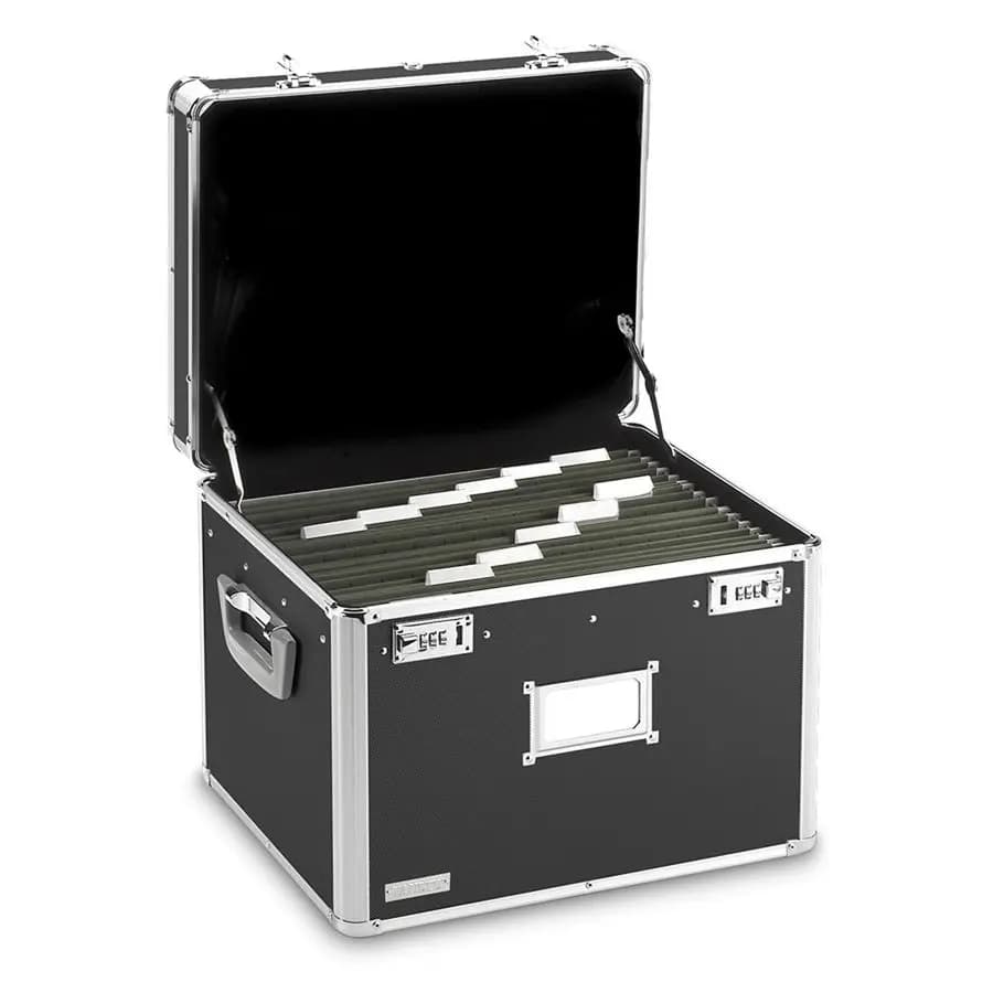 Scatola Portadocumenti Portatile 17,5 x 14 x 12,5 Pollici, Formato Letter/Legale, con Doppia Chiusura a Combinazione per Archiviazione e Organizzazione Documenti