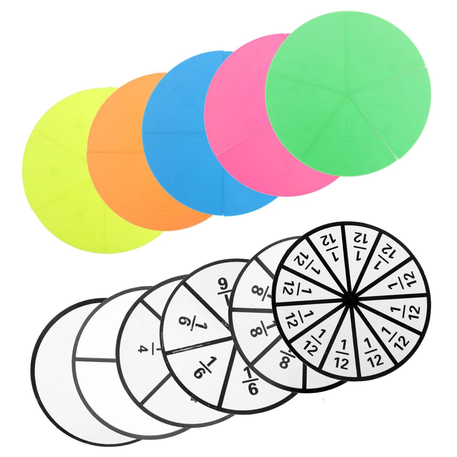 Set di Cerchi Magnetici per Frazioni, Set di Attività con Tessere e Cerchi per Frazioni, Risorse Didattiche per la Visualizzazione delle Frazioni