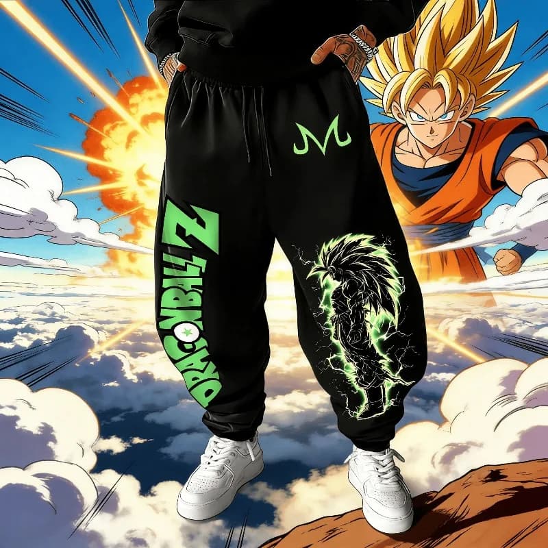 Pantaloni Sportivi Dragon Ball GOKU Majin Buu, Leggings Anime Autunno-Inverno per Uomo e Donna