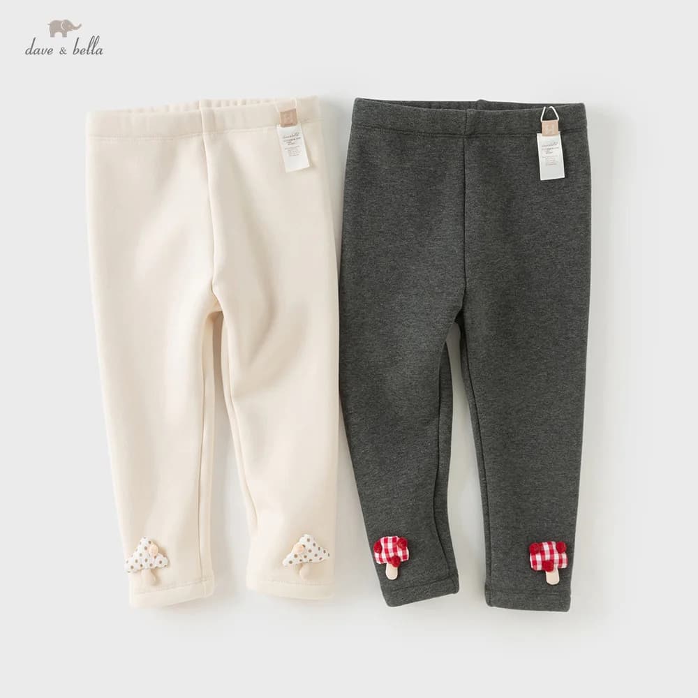 Dave Bella Leggings per bambini Inverno Neonate Moda Pantaloni caldi Elastico addensato Peluche Abbigliamento per ragazza all'aperto DB4253932